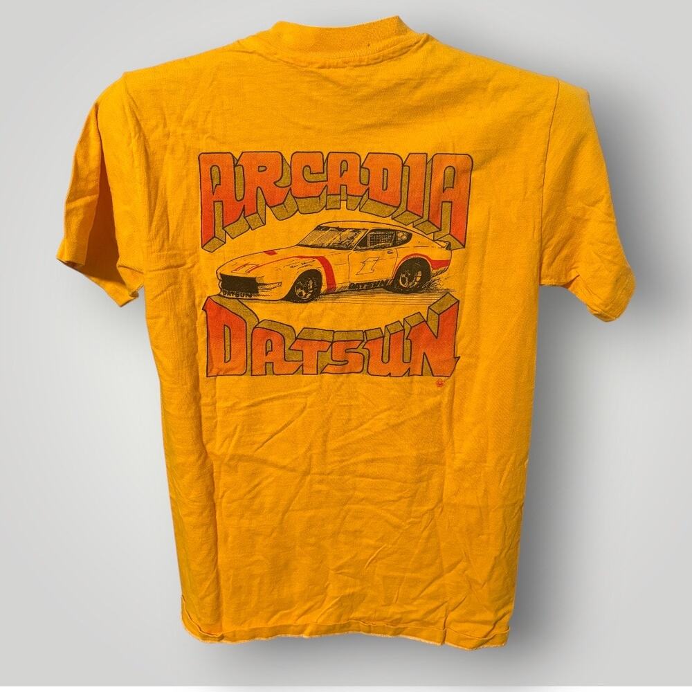 Vintage 70s JDM Arcadia Datsun Z Car Shirt Single Stitch Hanes Beefy Medium